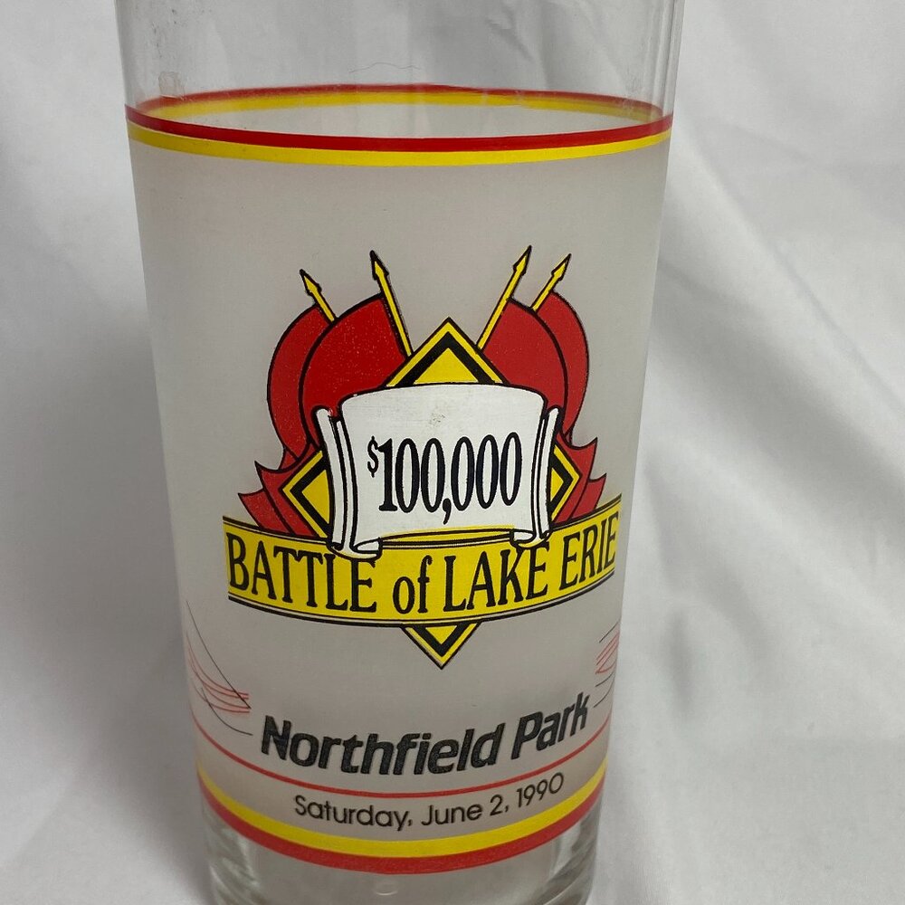 VNTG 1990 Harness Racing Battle of Lake Erie MGM Northfield Park Collector Glass